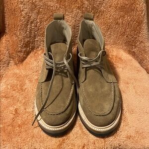 Taylor Stitch Olive Green Suede Chukka Boots